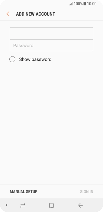 Press Password and key in the password for your email account.