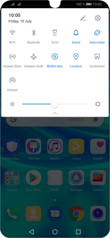 Press Mobile data to turn the function on or off.