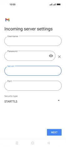 Press the field below 'Port' and key in 143.