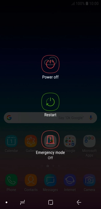 Press Power off.