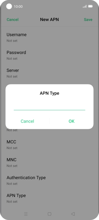 Key in mms and press OK.