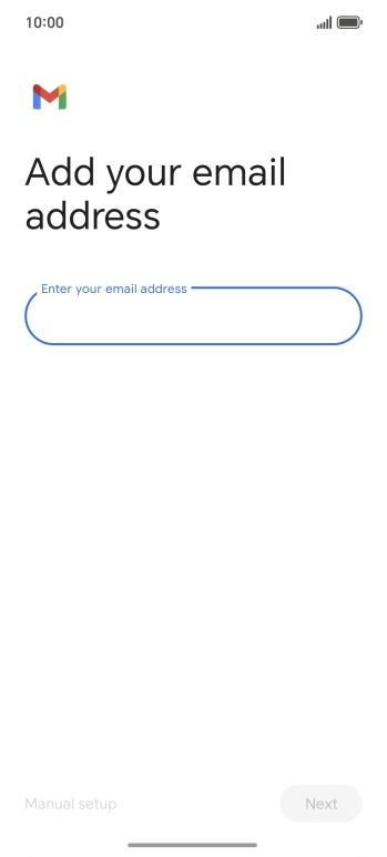 Press the field below 'Enter your email address' and key in your email address.