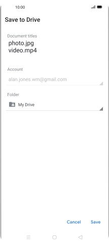 Press the field below 'Folder' and go to the required folder.