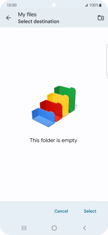 To create a new folder, press the new folder icon and follow the instructions on the screen to create a new folder.