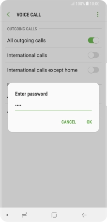 Key in your barring password and press OK.