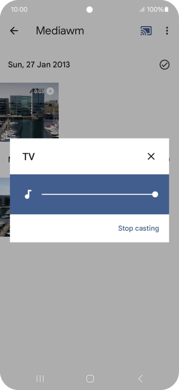 Press Stop casting.