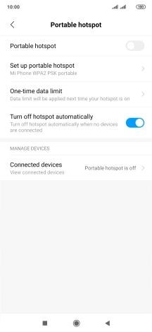 Press Set up portable hotspot.