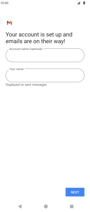Press the field below 'Account name (optional)' and key in the required name.