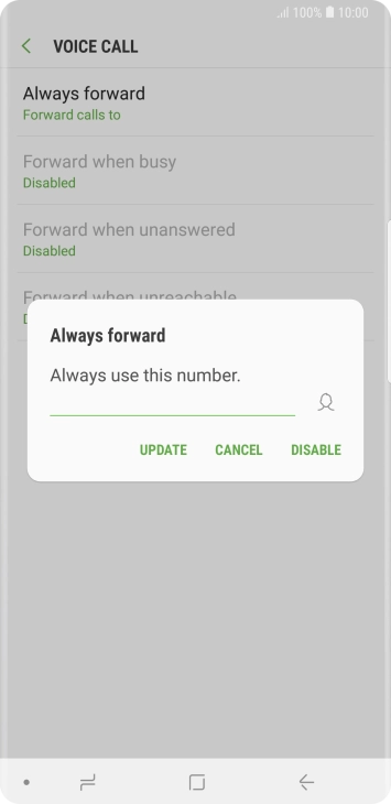 Press DISABLE.