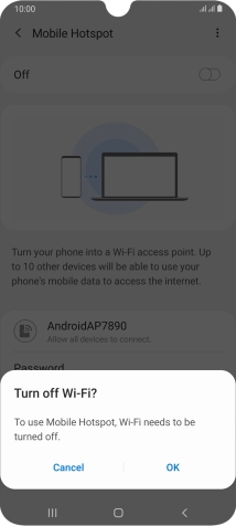 If WiFi is turned on, press OK.