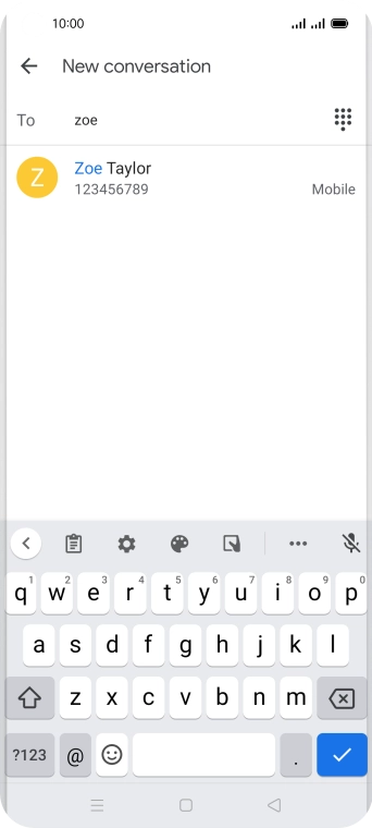 Press the required contact. Press the required contact.