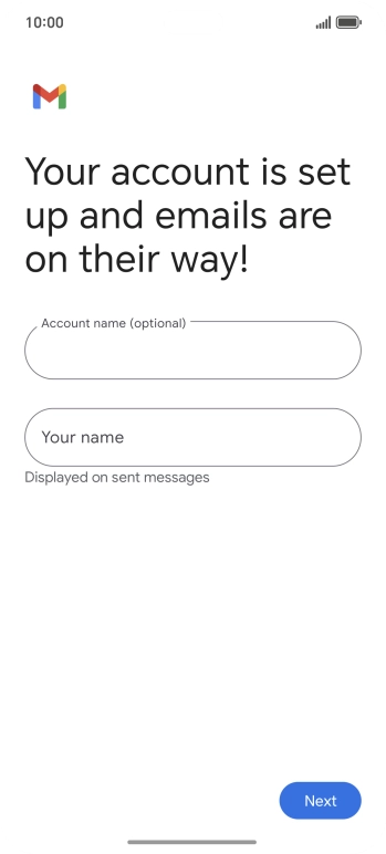 Press the field below 'Account name (optional)' and key in the required name.