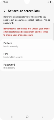 Press the required phone lock code and follow the instructions on the screen to create an additional phone lock code.