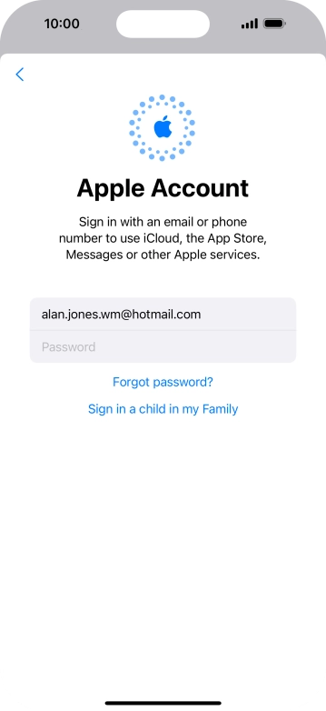 Press Password and key in the password for your Apple ID.