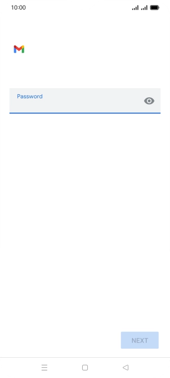 Press the field below 'Password' and key in the password for your email account.
