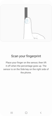 Follow the instructions on the screen to create the phone lock code using your fingerprint.