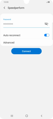 Key in the password for the WiFi network and press Connect.