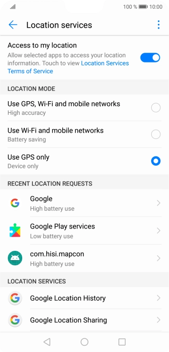If you select Use GPS, Wi-Fi and mobile networks, your phone can find your exact position using the GPS satellites, the mobile network and nearby WiFi networks. Satellite-based GPS requires a clear view of the sky.