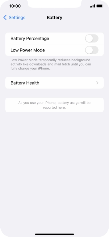 Press the indicator next to 'Low Power Mode' to turn on the function.