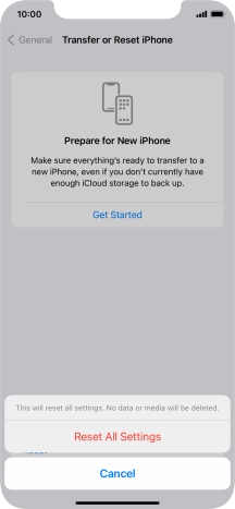 Press Reset All Settings.