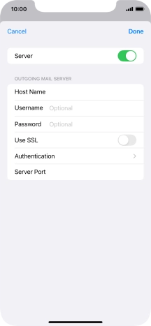 Press the indicator next to 'Use SSL' to turn on the function.