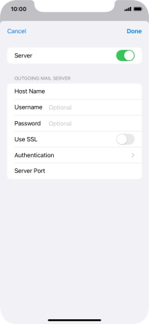 Press the indicator next to 'Use SSL' to turn on the function.