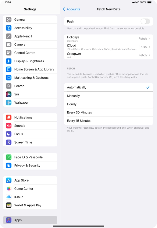 If you turn off the function, press the required setting.