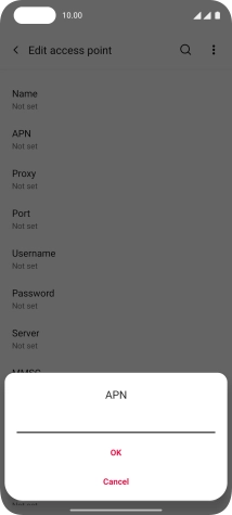 Key in wap.o2.co.uk and press OK.