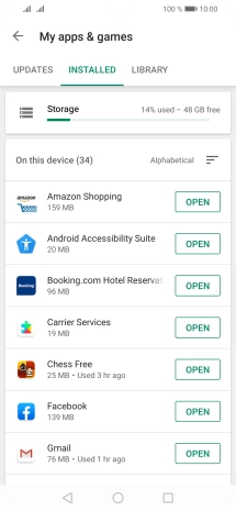 Press the required app.