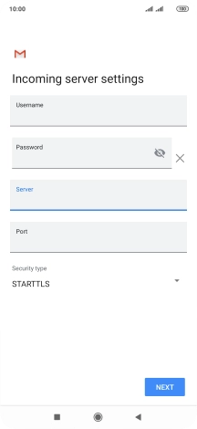 Press the field below 'Port' and key in 143.