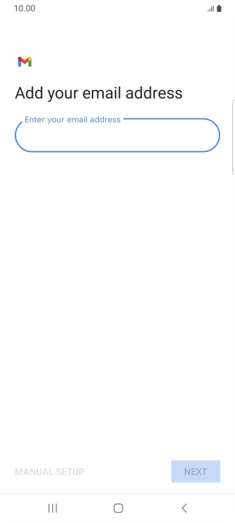 Press the field below 'Enter your email address' and key in your email address.