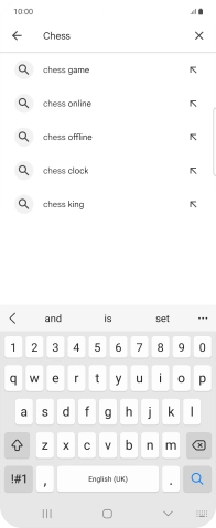 Key in the name or subject of the required app and press the search icon.