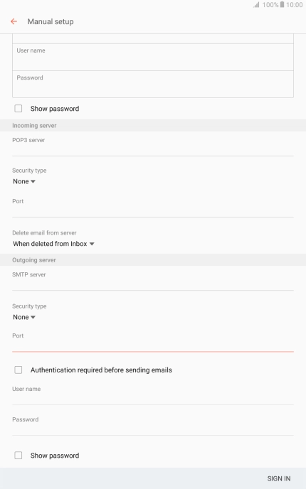 Press Authentication required before sending emails to turn on the function.
