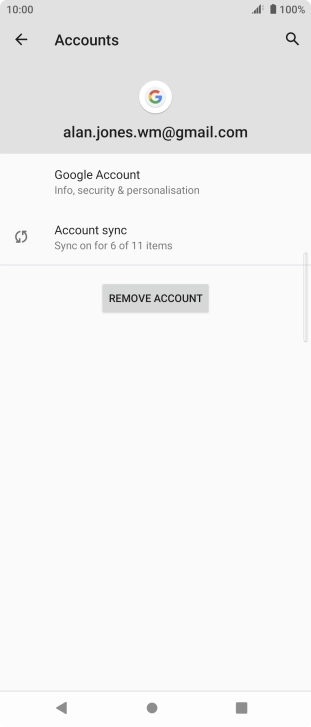 Press Account sync.