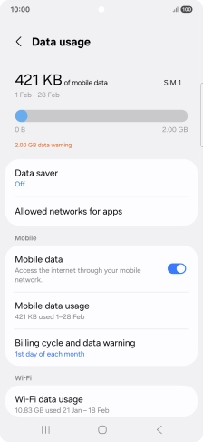 The total data usage is displayed.