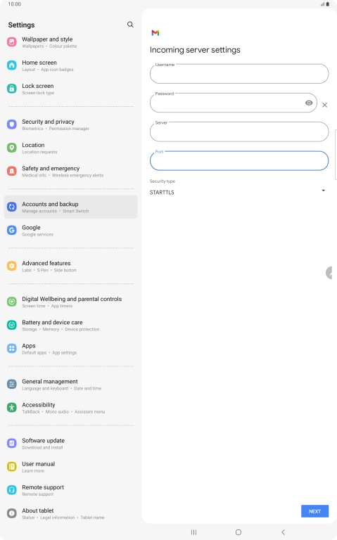Press the drop down list below 'Security type'. Press the drop down list below 'Security type'.