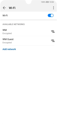 Press the required WiFi network.