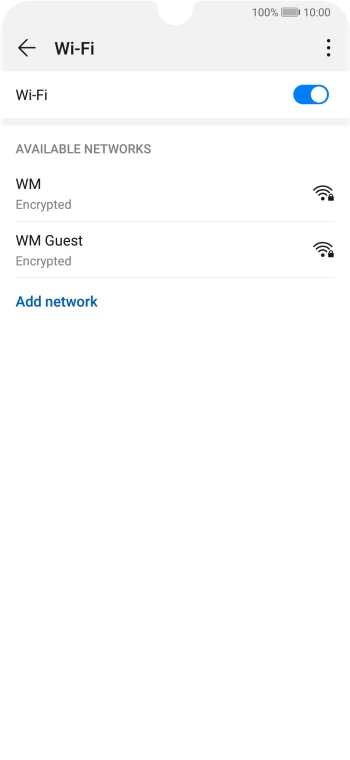 Press the required WiFi network.