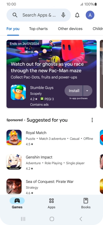 Press the profile icon. Press the profile icon.