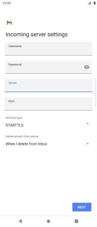 Press the field below 'Port' and key in 110.