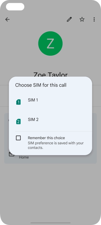 Press the required SIM.