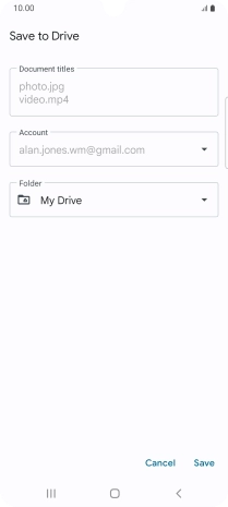 Press the field below 'Folder' and go to the required folder.