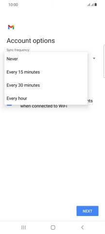 Press the required setting.