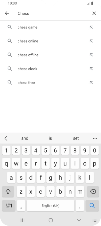 Key in the name or subject of the required app and press the search icon.
