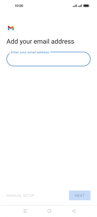 Press the field below 'Enter your email address' and key in your email address.