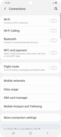 Press Data usage.