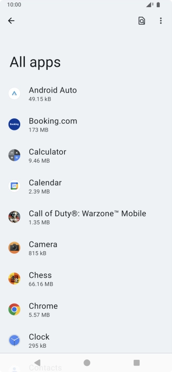 Press the required app.