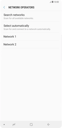 Press the required network.
