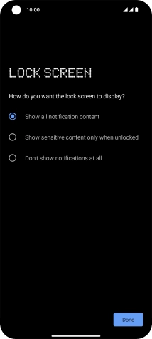 Press the required settings.