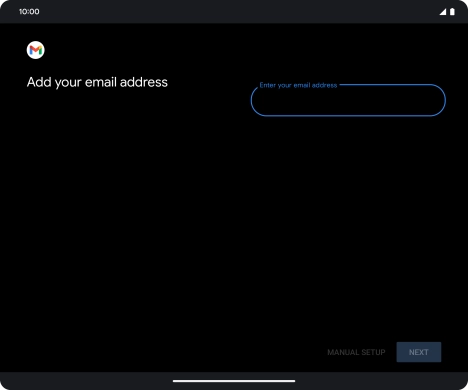 Press the field below 'Enter your email address' and key in your email address.